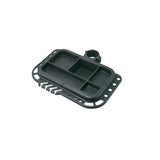 Topeak black and silver bike tool tray accessory for organizing tools and small parts on bike stands.