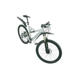 Topeak Defender rear mudguard for mountain bike, off-road protection accessory with durable plastic shield and mounting hardware.