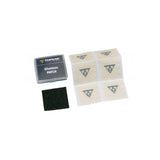 Black Topeak glueless patches for high-pressure and MTB tires, 6-pack, suitable for workshop repairs