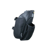 Topeak Mondopack XL Hydro black bike seat pack with external water bottle pocket and durable strap attachment.