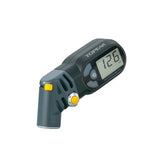 Topeak Smarthead Gauge D2 digital tire pressure gauge for Presta and Schrader valves, showing digital display and valve connections.