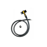 Topeak TwinHead Upgrade Kit with long hose, black and yellow, bicycle pump accessories for Presta and Schrader valves.