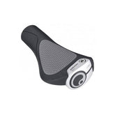 Ergon GC1 ergonomic bicycle grips with backward-swept design, suitable for standard and Rohloff/Nexus handlebars.