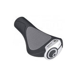 Ergon GC1 ergonomic bicycle grips with backward-swept design, suitable for standard and Rohloff/Nexus handlebars.