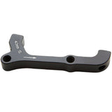 Avid IS brake caliper bracket for front 200mm and rear 180mm disc brakes, with stainless bolts for bike component installation.