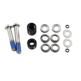 Avid post spacer set for 20 S rotors with stainless caliper mount bolts, includes front 180mm and rear 160mm spacers.