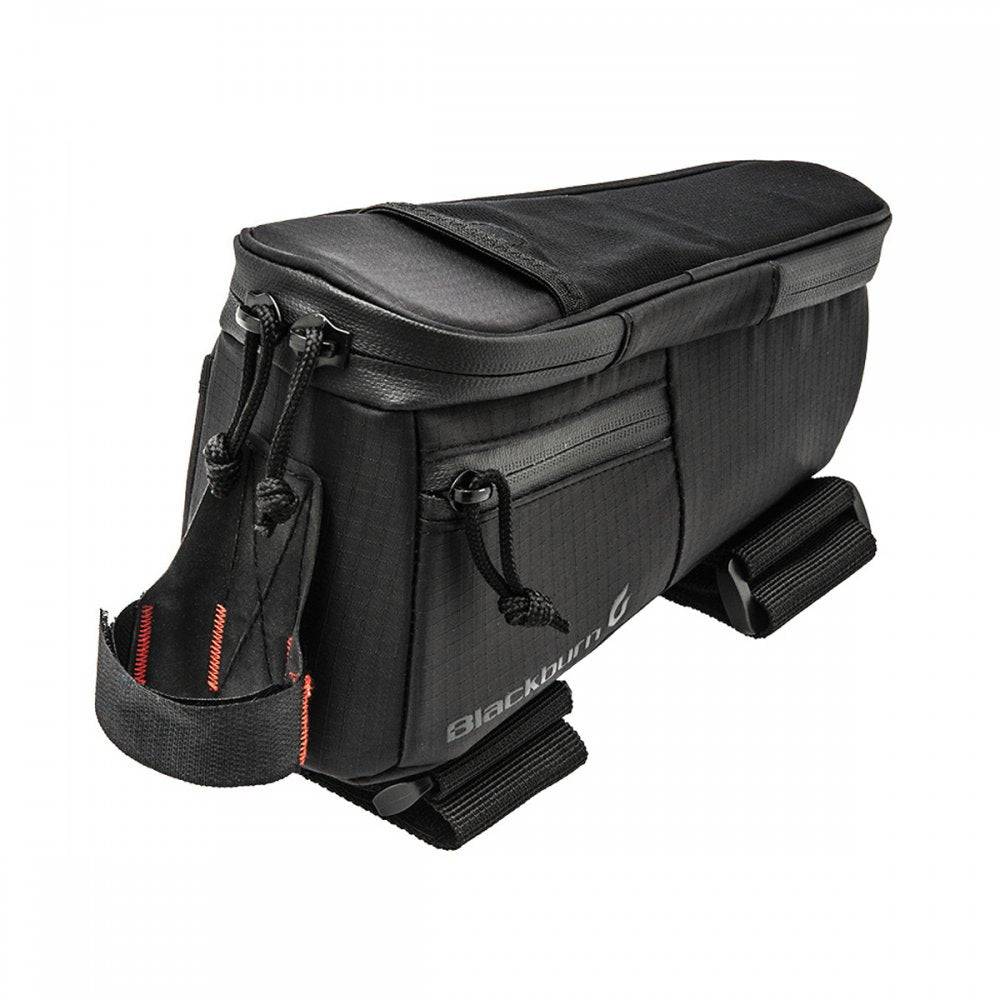 Blackburn Outpost 2018 top tube bag, 0.5L compact water-resistant bike storage accessory mounted on a bike frame.