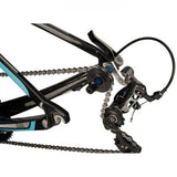 Park Tool DH-1 Dummy Hub used in bike workshop for chain cleaning and shifting maintenance, showing the bike hub with tools.