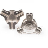 Park Tool SW-7.2 triple spoke wrench for bike wheel spokes, ergonomic design, suitable for common spoke nipple sizes.