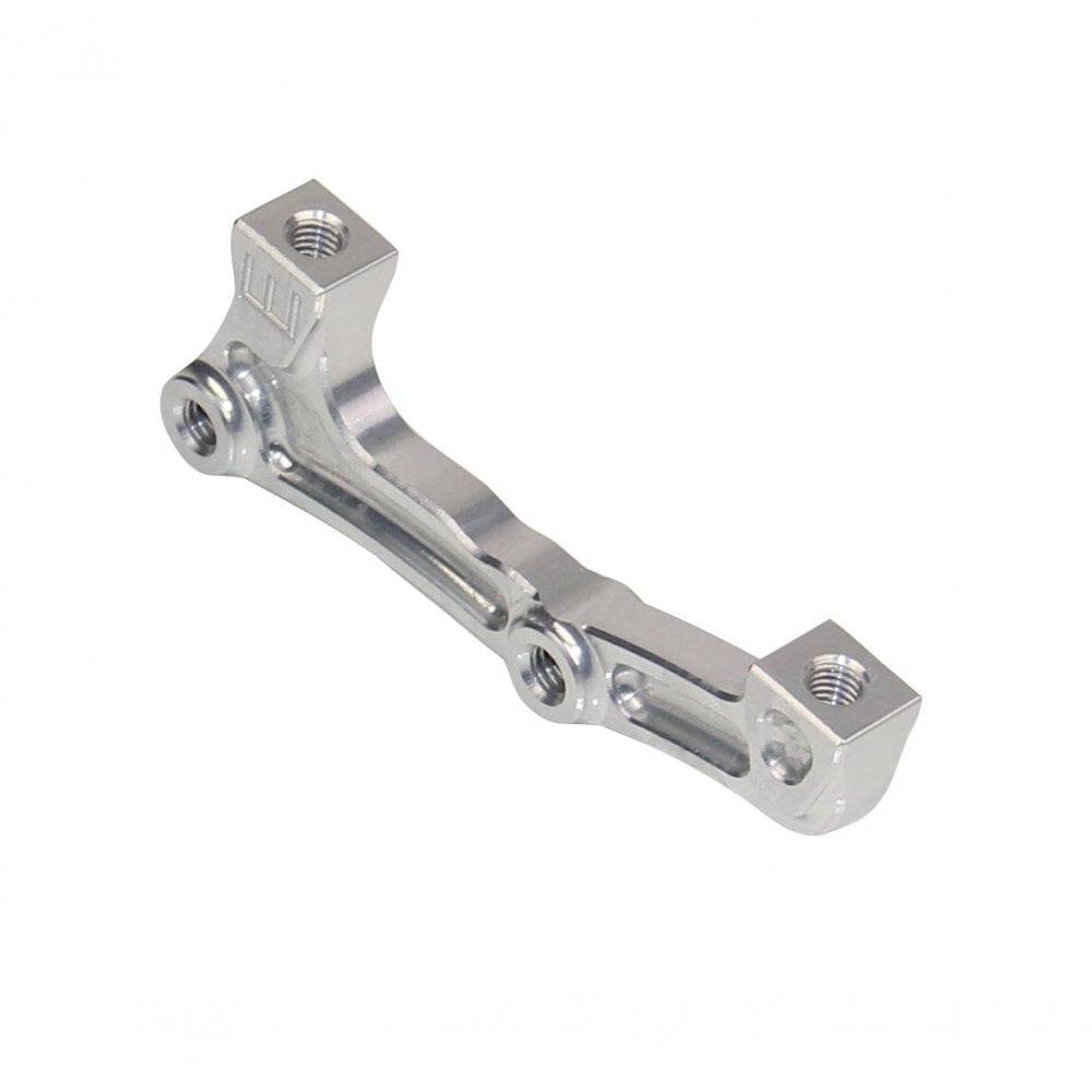 Hope Mount E-Post caliper adapter for Fox 40 forks, silver component designed for precise brake fitting and compatibility.