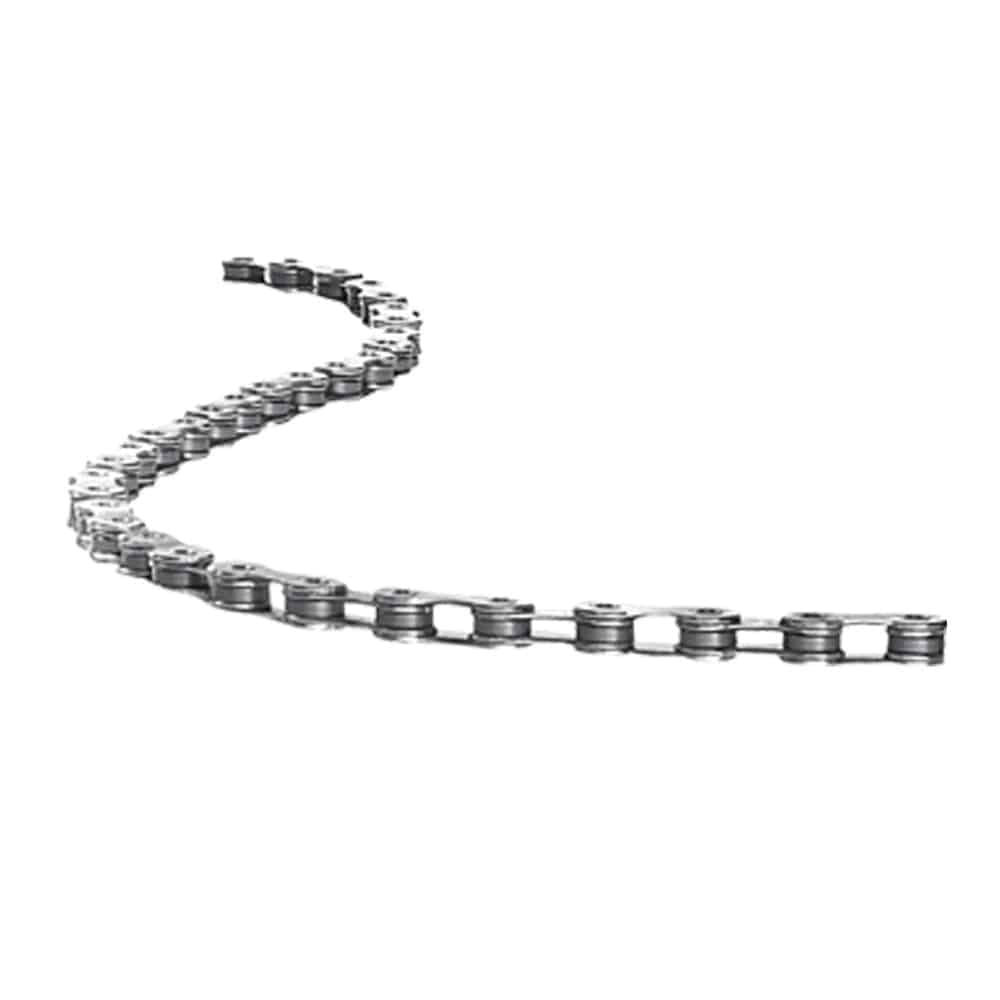 Silver SRAM PC1170 11-speed bike chain with 120 links and PowerLock, featuring hollow pins for durable cycling components.