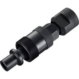 Shimano TL-FC11 cotterless crank extractor tool for bike maintenance, shown in a Shimano Workshop setting.