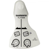 Shimano Workshop TL-FD68 tool for checking front derailleur cable fixing points, used in bike maintenance.