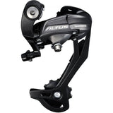 Shimano Acera RD-M370 Altus 9-speed SGS rear derailleur for mountain bikes, black, showcasing derailleur with jockey wheels.