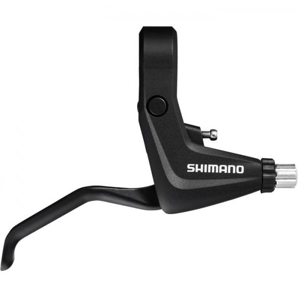 Shimano Alivio BL-T4000 2-finger alloy brake levers for V-brakes, showing close-up of ergonomic brake lever design.