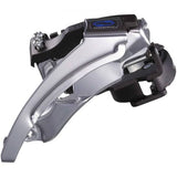 Shimano Altus FD-M310 8-speed MTB front derailleur with dual pull mechanism, standard mountain bike front gear component.