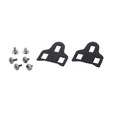 Shimano SM-SH20 SPD-SL cleat spacer and fixing bolt set for precise bike pedal fit, shown with components on a white background.