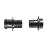 DT Swiss front wheel conversion kit with 100x9mm axle for 350 and 370 hubs, showing the axle and hub components.