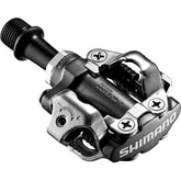 Shimano PD-M540 MTB SPD pedals with dual-sided mechanism in black, designed for mountain biking components.