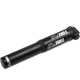 Truflo mini bike pump with flexible head and high volume air flow, compact CNC design, bike accessories for inflation.