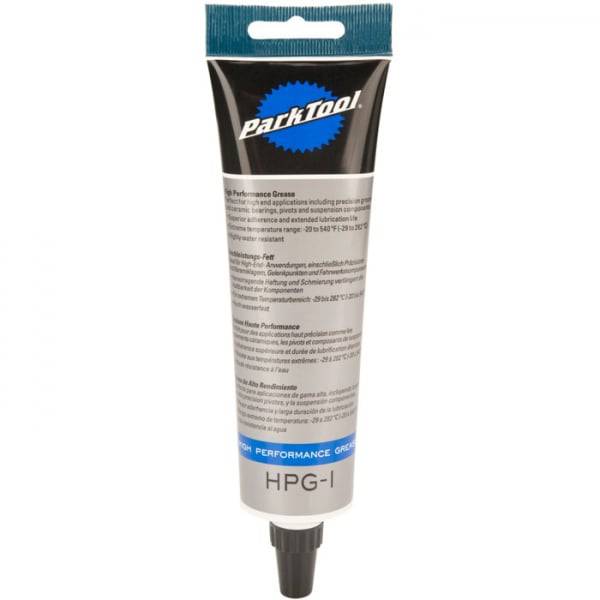 Park Tool HPG-1 high performance bicycle grease for bearings and components in a workshop setting