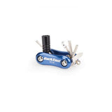 Park Tool MT-20 Mini Fold-Up Multi-Tool with hex wrenches, screwdriver, and CO2 adapter for bicycle repair and workshop use.