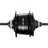 Shimano Alfine SG-S7051 Di2 8-speed internal hub gear with center-lock disc compatibility, showing the gear mechanism and disc attachment.