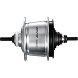 Shimano Alfine SG-S7051 Di2 8-speed internal hub gear with center-lock disc brake compatibility, shown on a bicycle wheel.