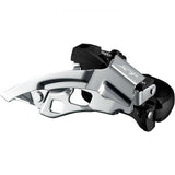 Shimano Deore XT FD-T8000-H triple front derailleur for 10-speed trekking bikes, showing the black metal component with mounting clamp