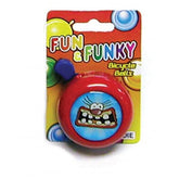 Colorful Adie Fun & Funky bike bell by WELDTITE, featuring vibrant design and audible safety sound for cycling accessories.