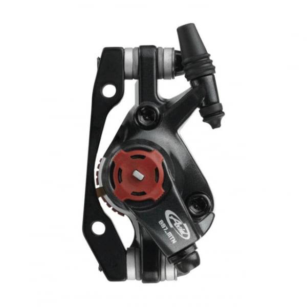 Avid BB7 MTB Graphite mechanical disc brake with Tri-Align CPS, shown with separate rotor and bracket.