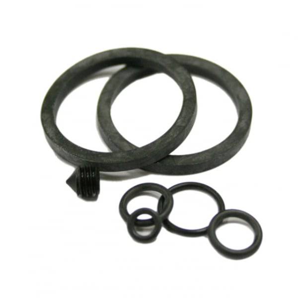 Avid Juicy 05-07 disc brake caliper service kit with rubber seals for brake maintenance, shown in a close-up image.