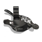SRAM NX 11-speed MTB rear trigger shifter with black finish and discrete clamp for mountain bike components.