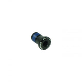 Trek M10x1mm full suspension rocker pivot bolt in black and blue alloy, 17mm length, for bike component replacement.