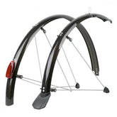 SKS Chromoplastics 28-inch mudguard set with 65mm width and Secu Clip break-away fittings for bike protection and accessory installation