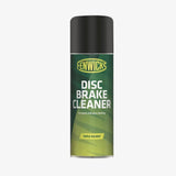 Fenwick's Disc Brake Cleaner 500ml in a workshop setting, featuring the triple solvent formula for rotors, pads, and callipers.