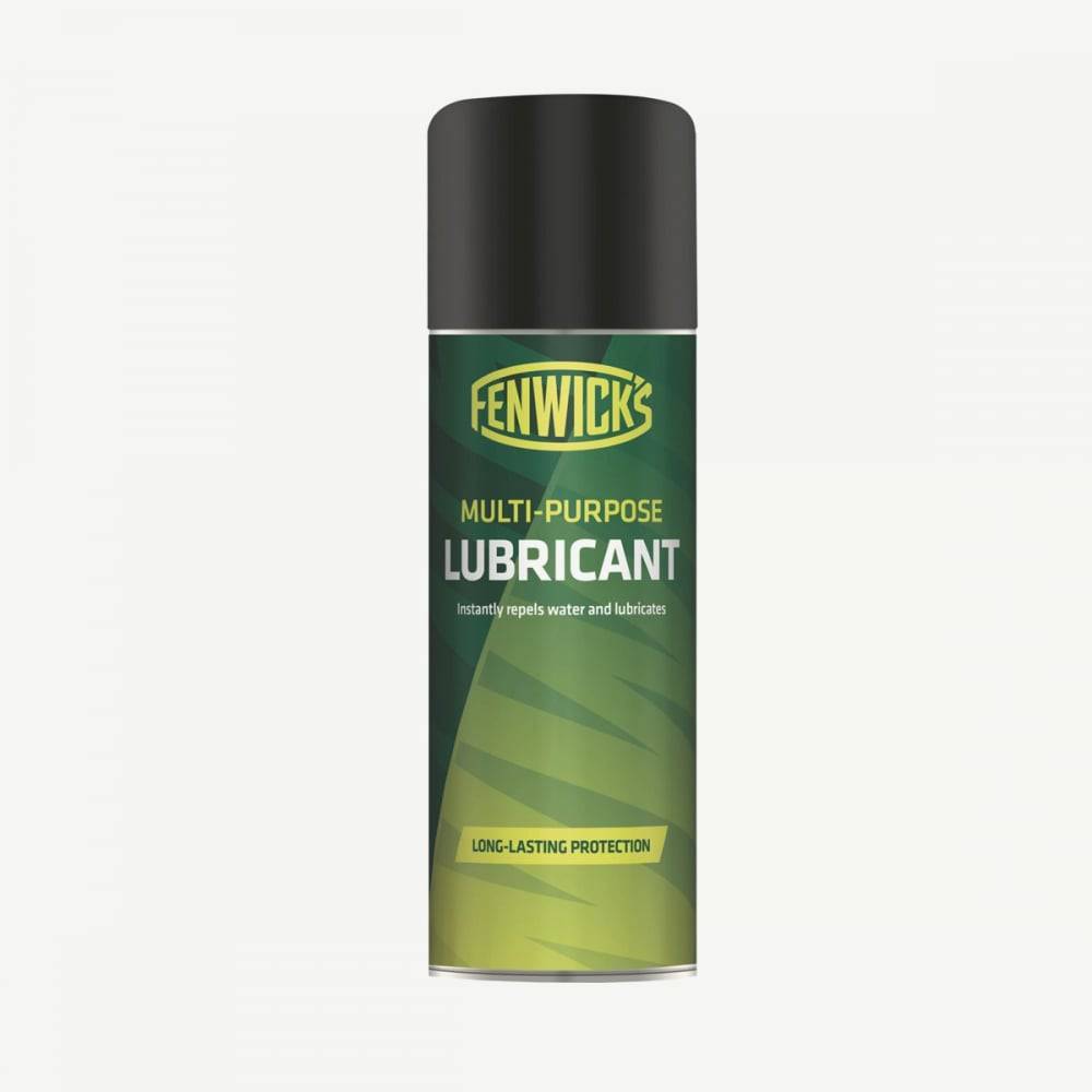 Fenwick's Multi-Purpose Lubricant 200ml in a workshop bottle, suitable for cables, chains, and corrosion protection, with a spray nozzle.