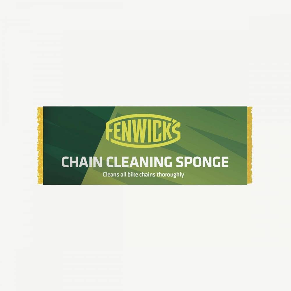 Fenwick's Chain Cleaning Sponge for workshop use, designed to clean all four sides of motorcycle or bicycle chains effectively.