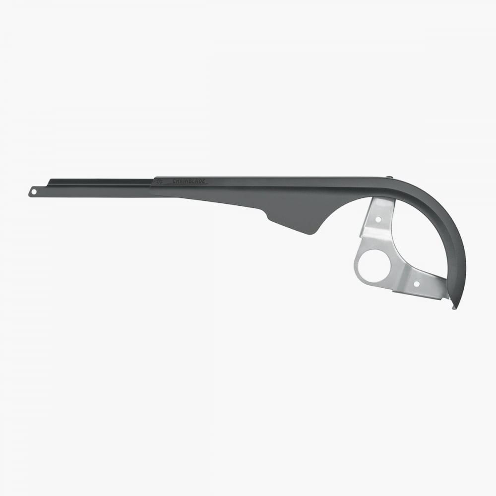 SKS Chainblade black adjustable chain guard for hub gears up to 38 teeth, protecting chain and gears on bicycle components.