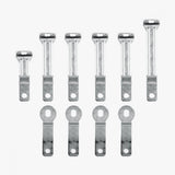 SKS Raceblade Long Fitting Kit clip-on mudguards for road bikes with up to 25mm tires, shown with mounting components and guards