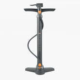 SKS Air-X-Press 8.0 floor pump with dual gauge and multi-valve head for precise bike tire inflation.