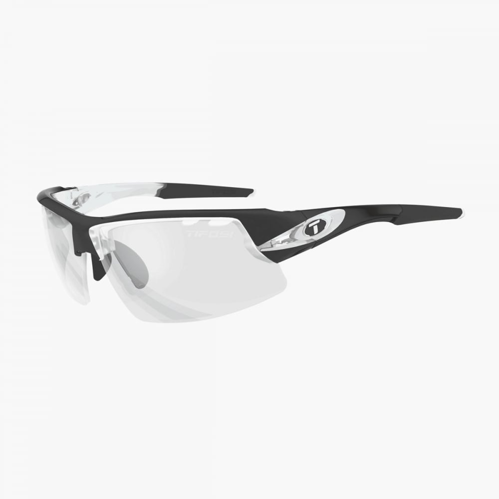 Tifosi Crit matte gunmetal polarized photochromic smoke lens sunglasses with Fototec technology, lightweight and stylish for outdoor wear.