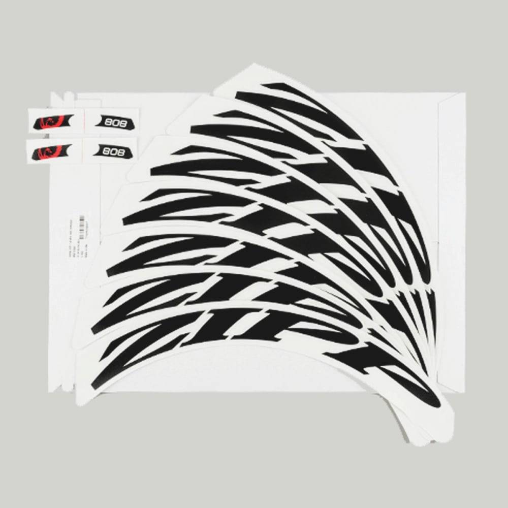 Zipp Decal Set 808/Disc Matte Black/No Border Logo 700C (Complete For 1X Wheel)