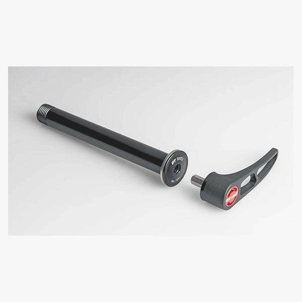 DT Swiss RWS Plug In front MTB thru axle 15x100mm for DT Swiss forks, black metal component with quick-release lever