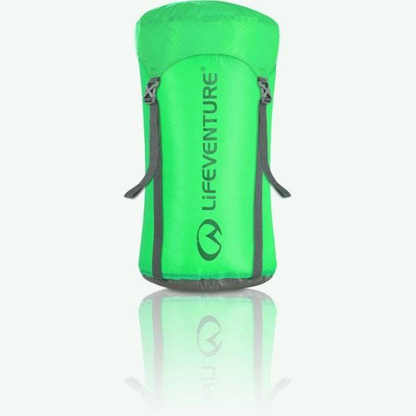 LifeVenture ultralight waterproof compression sack for travel gear organization, shown in a compact, waterproof accessory bag.