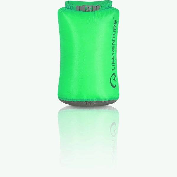 LifeVenture 70L ultralight waterproof dry bag with roll-top closure for outdoor gear and travel protection.