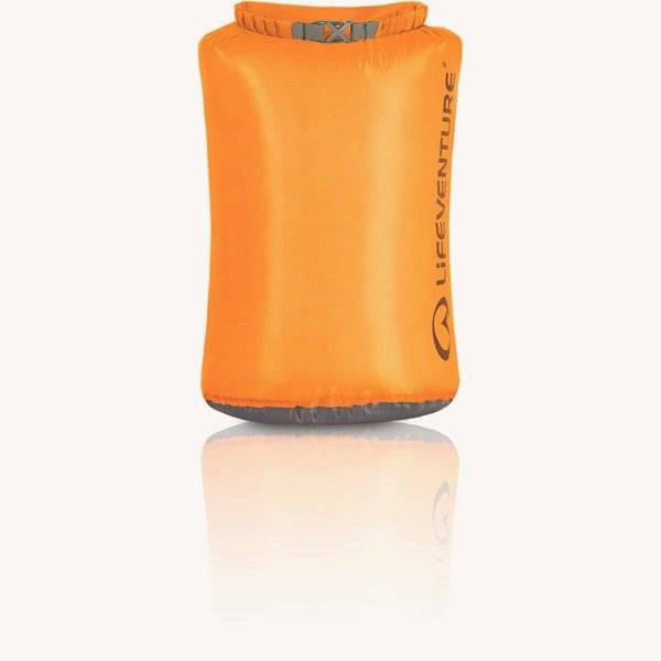 LifeVenture 70L ultralight waterproof dry bag with roll-top closure, outdoor gear accessories for travel and outdoor adventures.