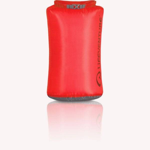 LifeVenture 70L ultralight waterproof dry bag with roll-top closure, outdoor gear accessory for protecting belongings during travel.