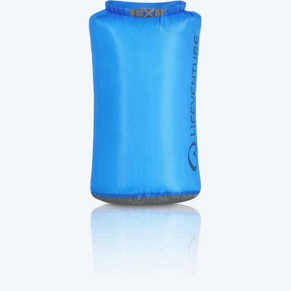 LifeVenture 70L ultralight waterproof dry bag with roll-top closure, outdoor gear accessory for waterproof storage during travel.