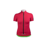 Q36.5 L1 Lady Pinstripe Short Sleeve Jersey featuring lightweight fabric and silver thread technology for cycling comfort.